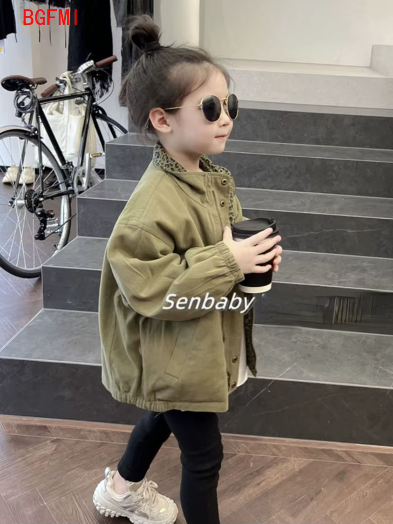 Veste Léopard des Deux Côtés pour Bébé Garçon et Fille