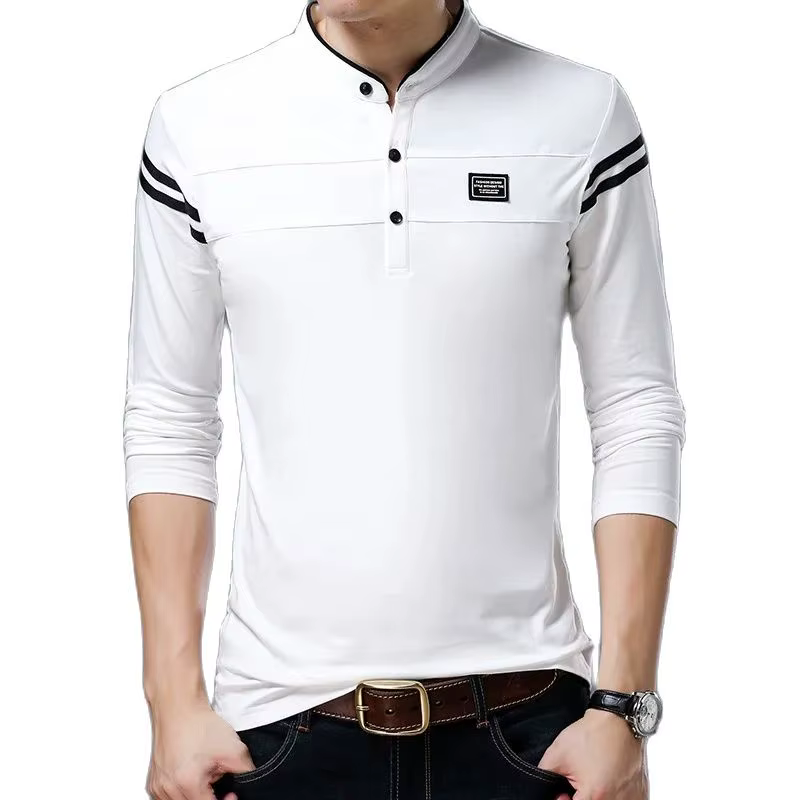 Polo à manches longues et col montant pour hommes