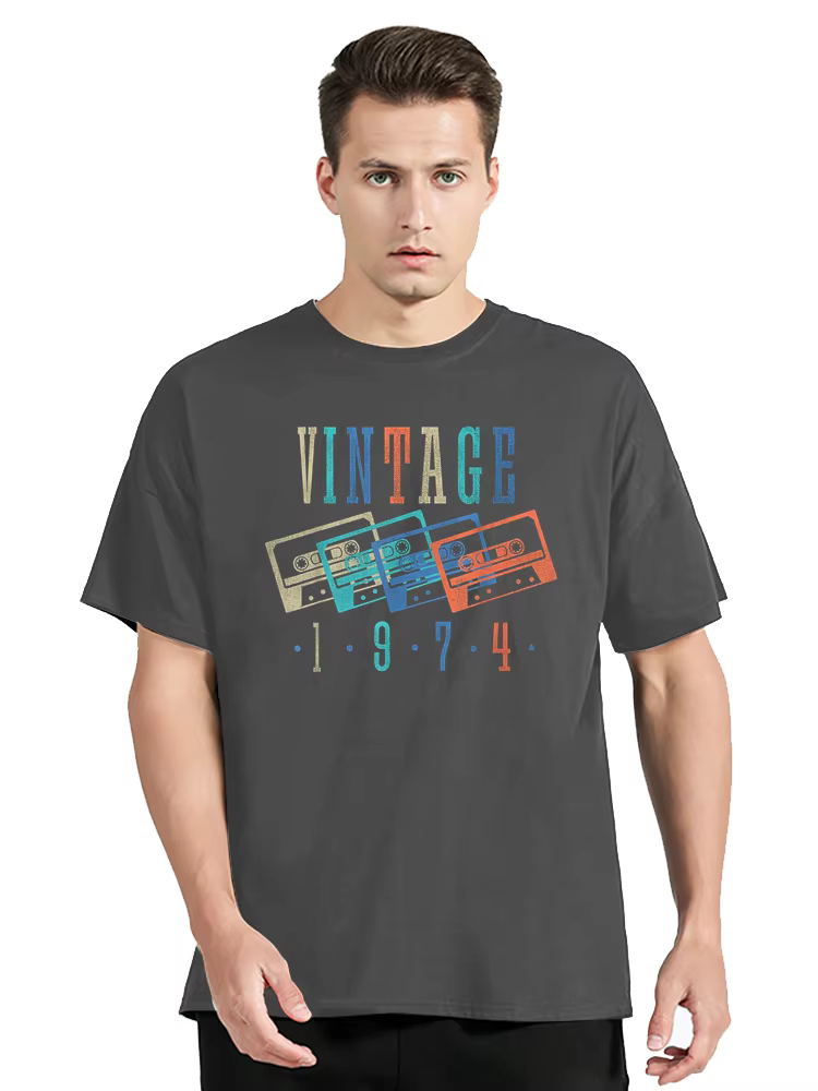 Fabriqué en 1974 édition limitée coton T-shirt hommes Streetwear décontracté