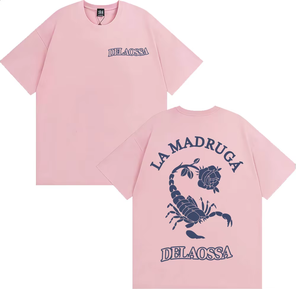 Rappeur Delaossa La Madruga Tour 2026 Merch T-shirts Hommes Femmes Mode Punk Hip Hop T-shirt Haute Qualité 100% Coton