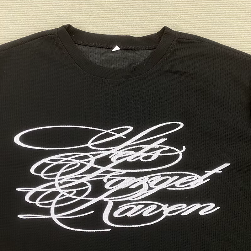 T-Shirt à manches longues imprimé américain rétro foncé Y2K