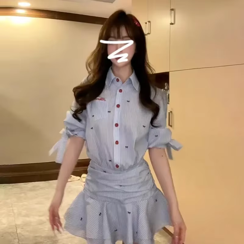 Nouvelle Robe Chemise Bleue Miu 2025 pour Femme