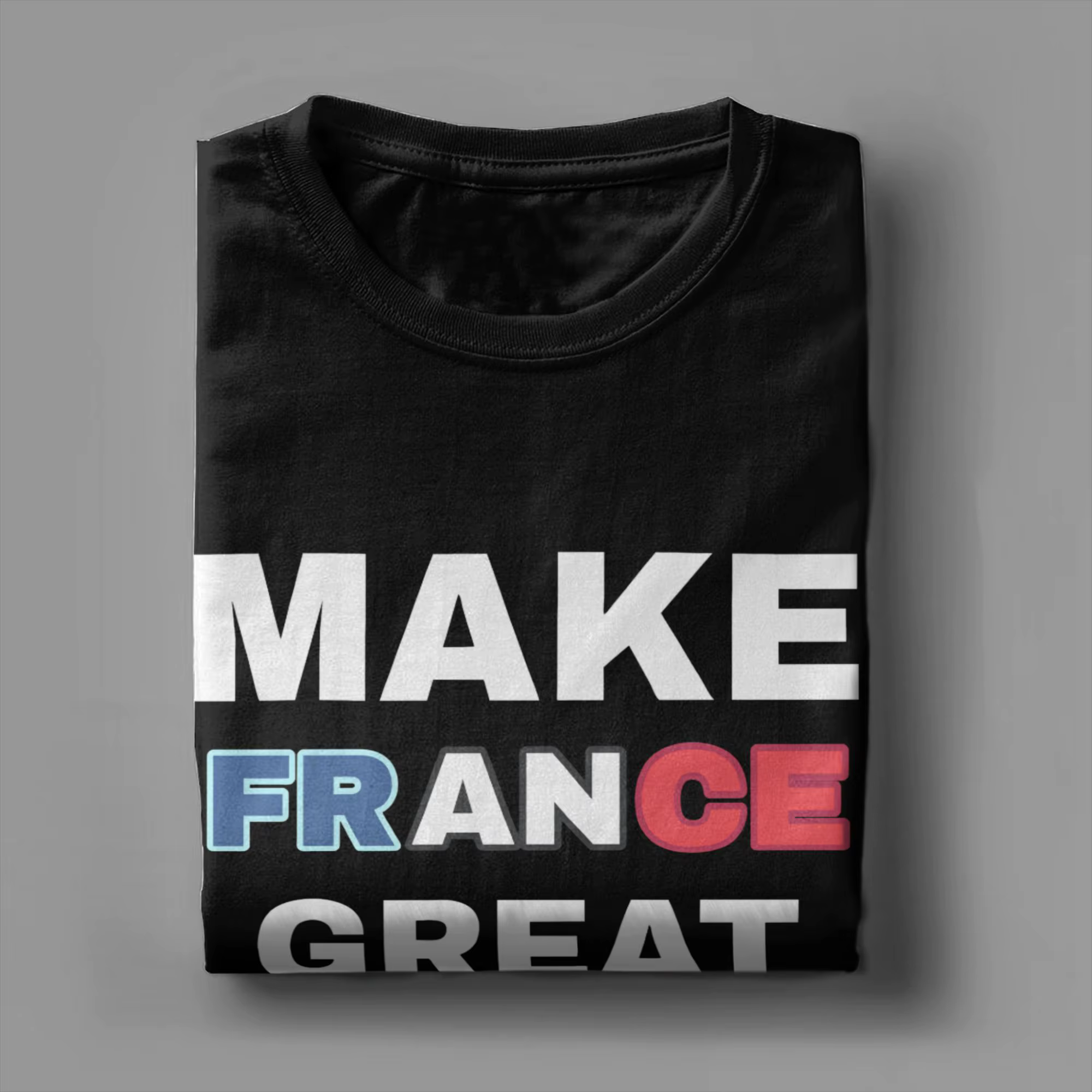 T-shirt pour hommes en coton pur, col rond, à manches courtes, idée cadeau, « Make France Great Again »