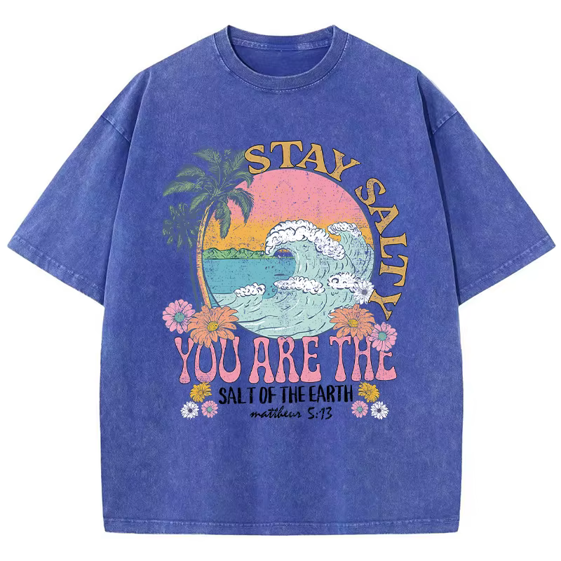 Restez salé vous êtes le sel de la terre femme T-Shirt rue respirant T-Shirts col rond Cool manches courtes Simple