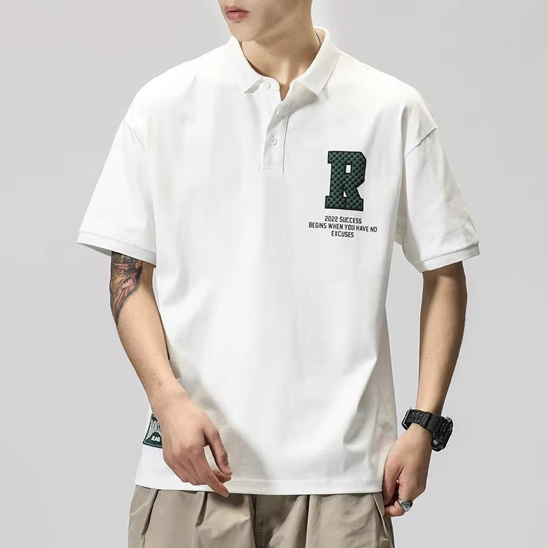 T-shirts amples avec lettres rétro américaines