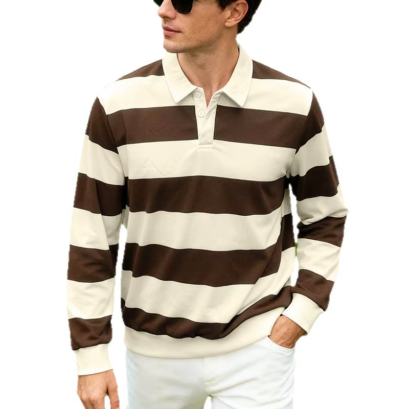 Polo de rugby rayé pour hommes