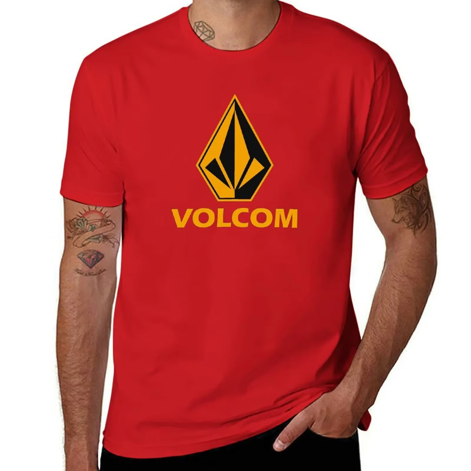 T-shirt vintage avec logo volcom pour hommes