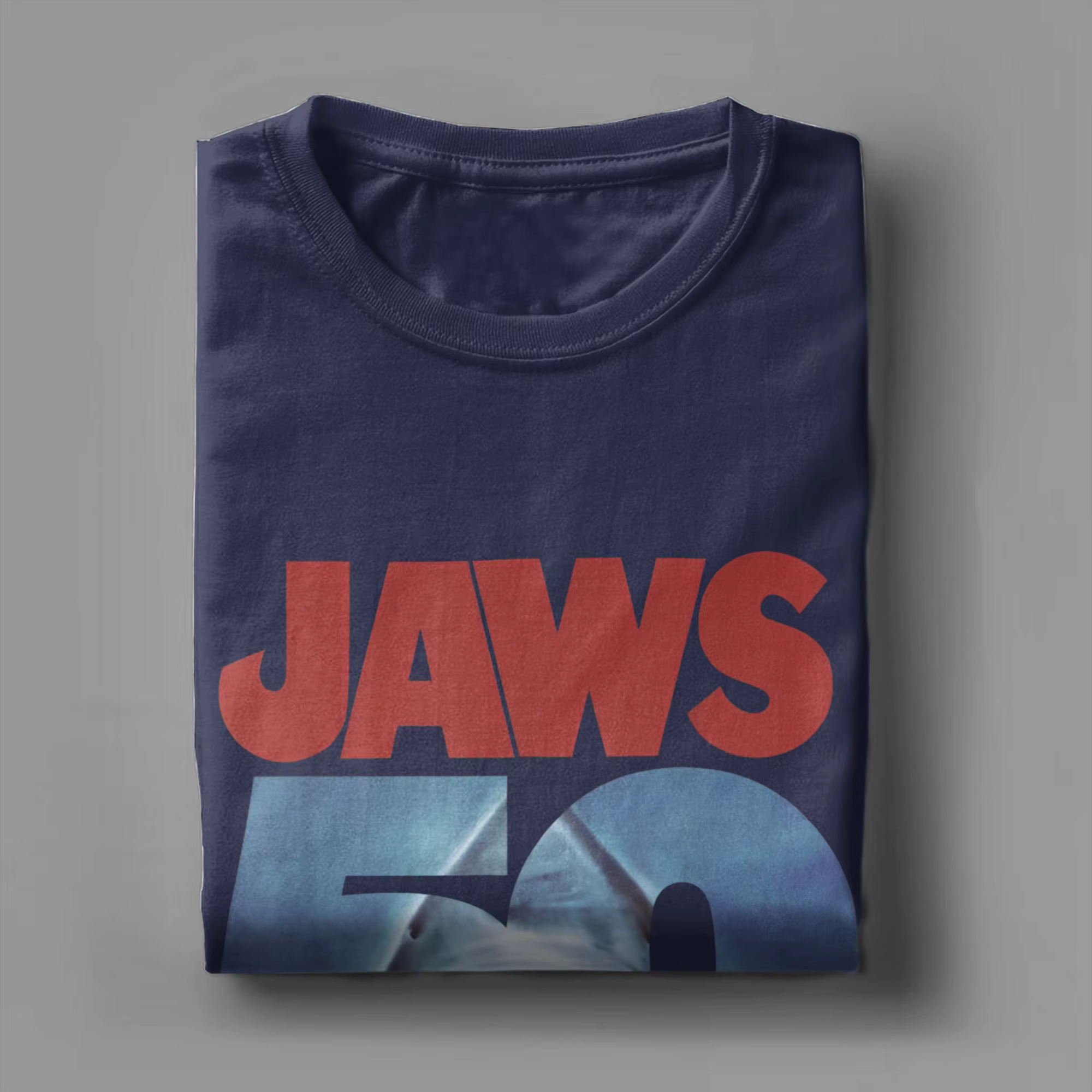 Mâchoires 50th anniversaire Logo film graphique T-Shirt hommes coton créatif