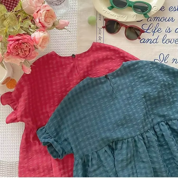 Chemise à carreaux rétro pour filles