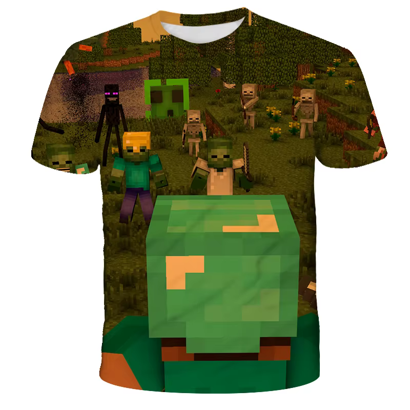 T-shirt décontracté Uniqlo Minecraft imprimé en 3D
