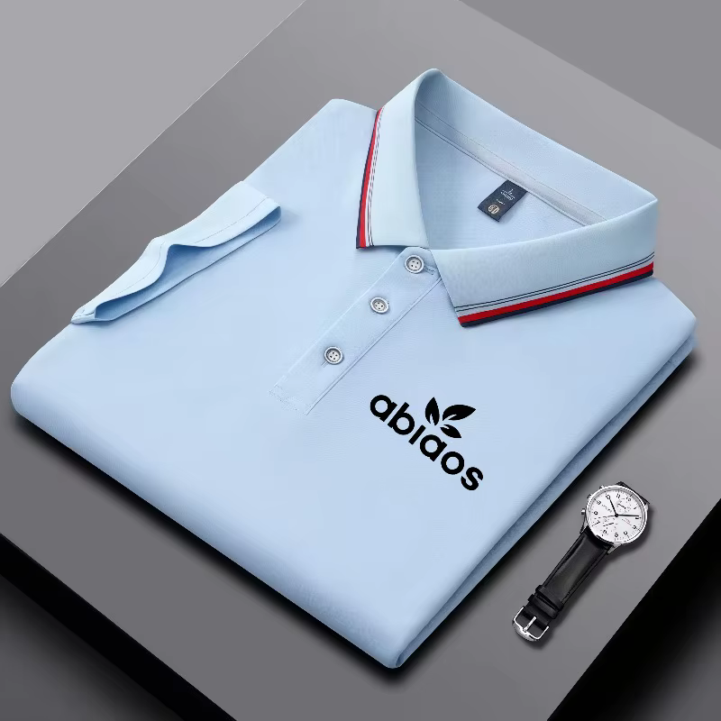 Polo noir pour homme avec imprimé « abiaos »