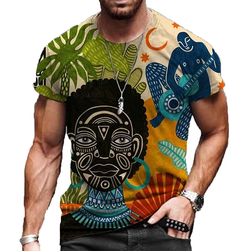 T-shirts graphiques africains Art abstrait coloré impression 3D hommes femme T-shirt vacances Streetwear Harajuku