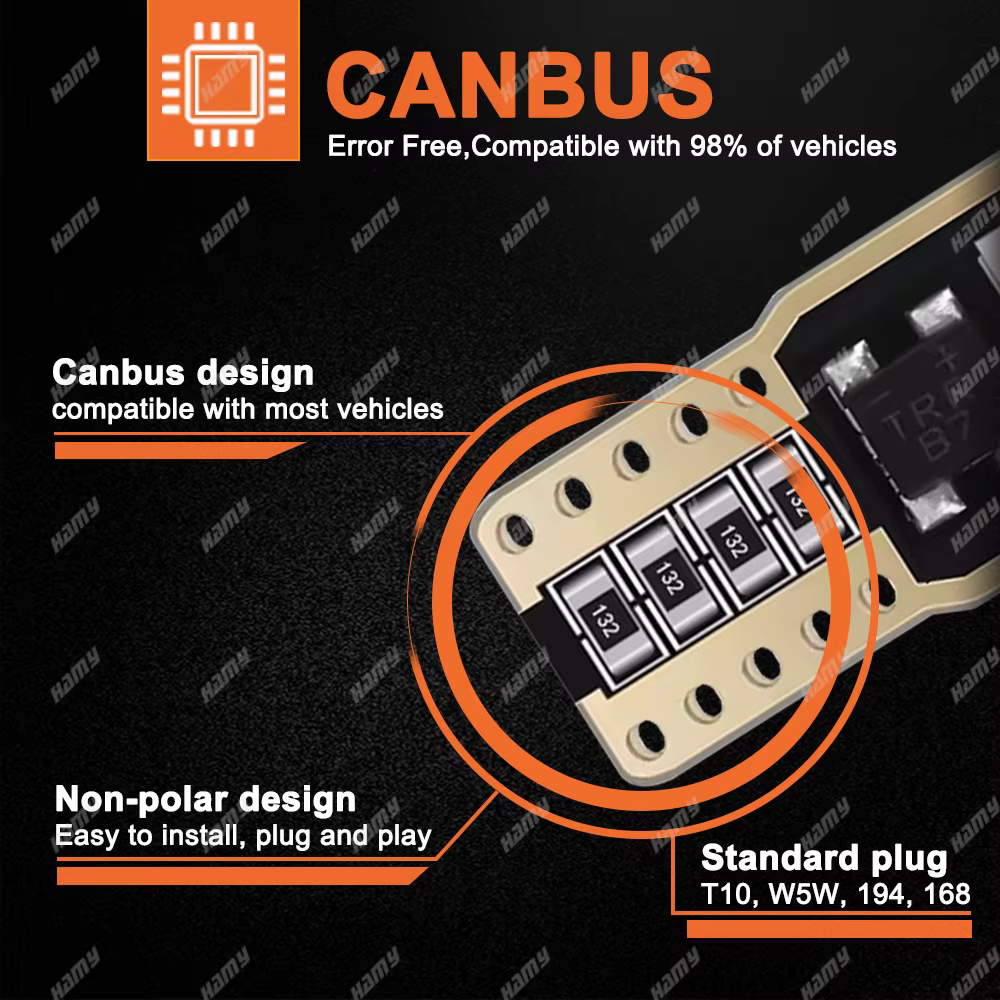 Ampoule LED blanche T10 W5W, 2/4/6/8/10/20 pièces, éclairage de plaque de planificateur de coffre 12V 6SMD 400LM 6500K