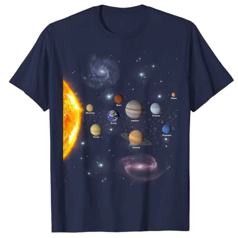T-shirt du système solaire pour garçons et filles