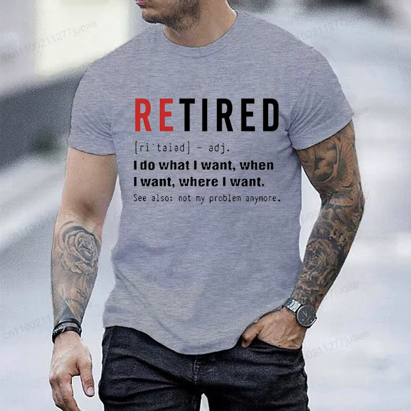 T-Shirt de défi retraité pour hommes et femmes