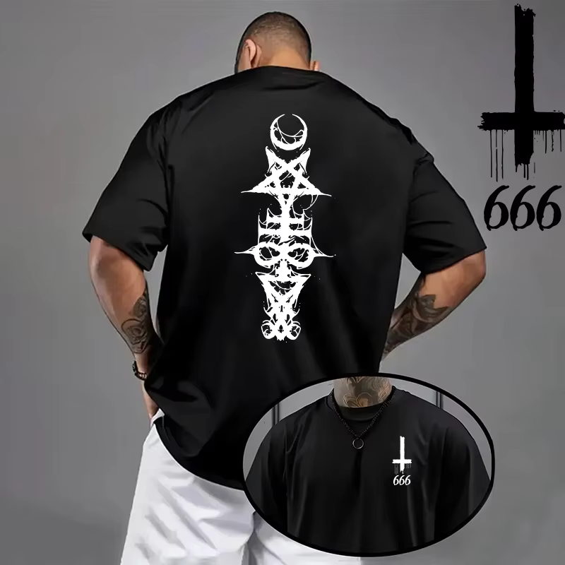T-shirt gothique surdimensionné pour hommes