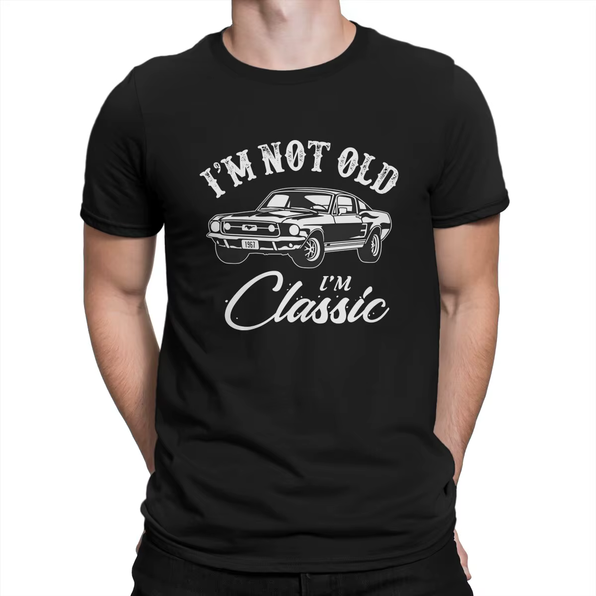T-Shirt à Manches Courtes et Col Rond pour Homme