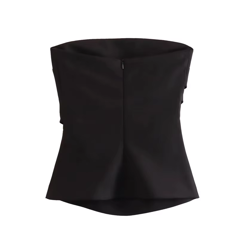 MUJER 2025 femmes bustier tubulaire blanc noir épaules nues haut court femme rose sans manches dos nu Sexy hauts