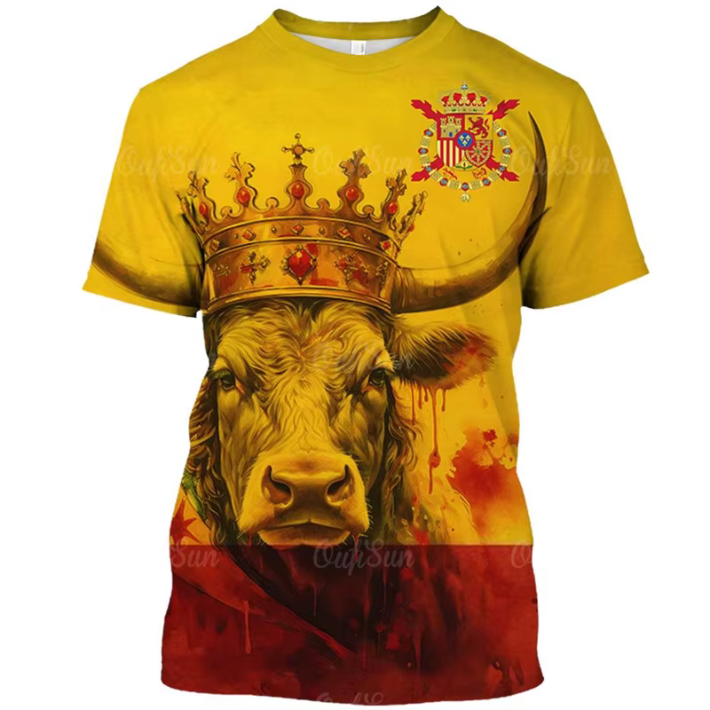 T-shirt graphique de taureau espagnol pour hommes et femmes