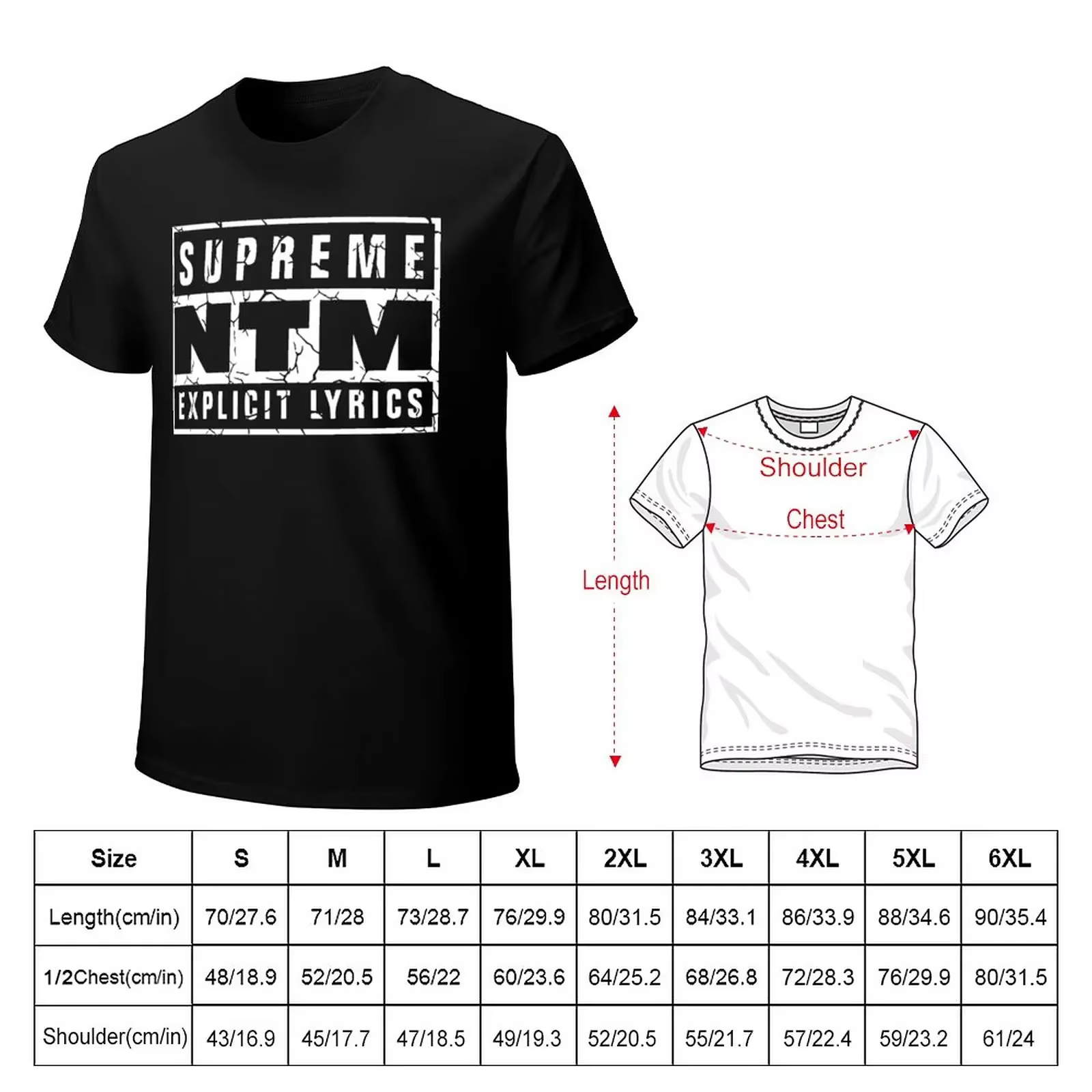 T-shirt court NTM pour hommes