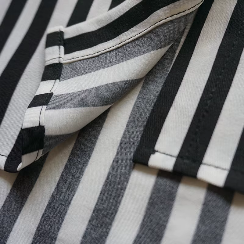 Femmes chemise noir et blanc rayé boutonné à manches longues surdimensionné petit ami Blouse hauts blusas para mujer tenue
