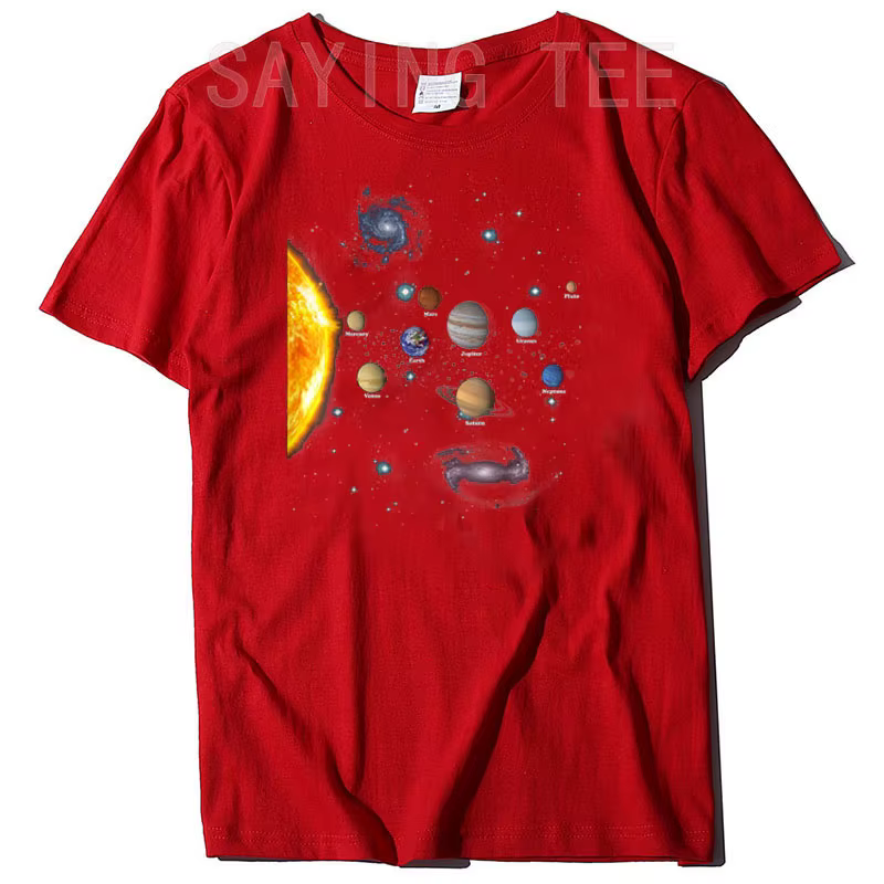 T-shirt du système solaire pour garçons et filles