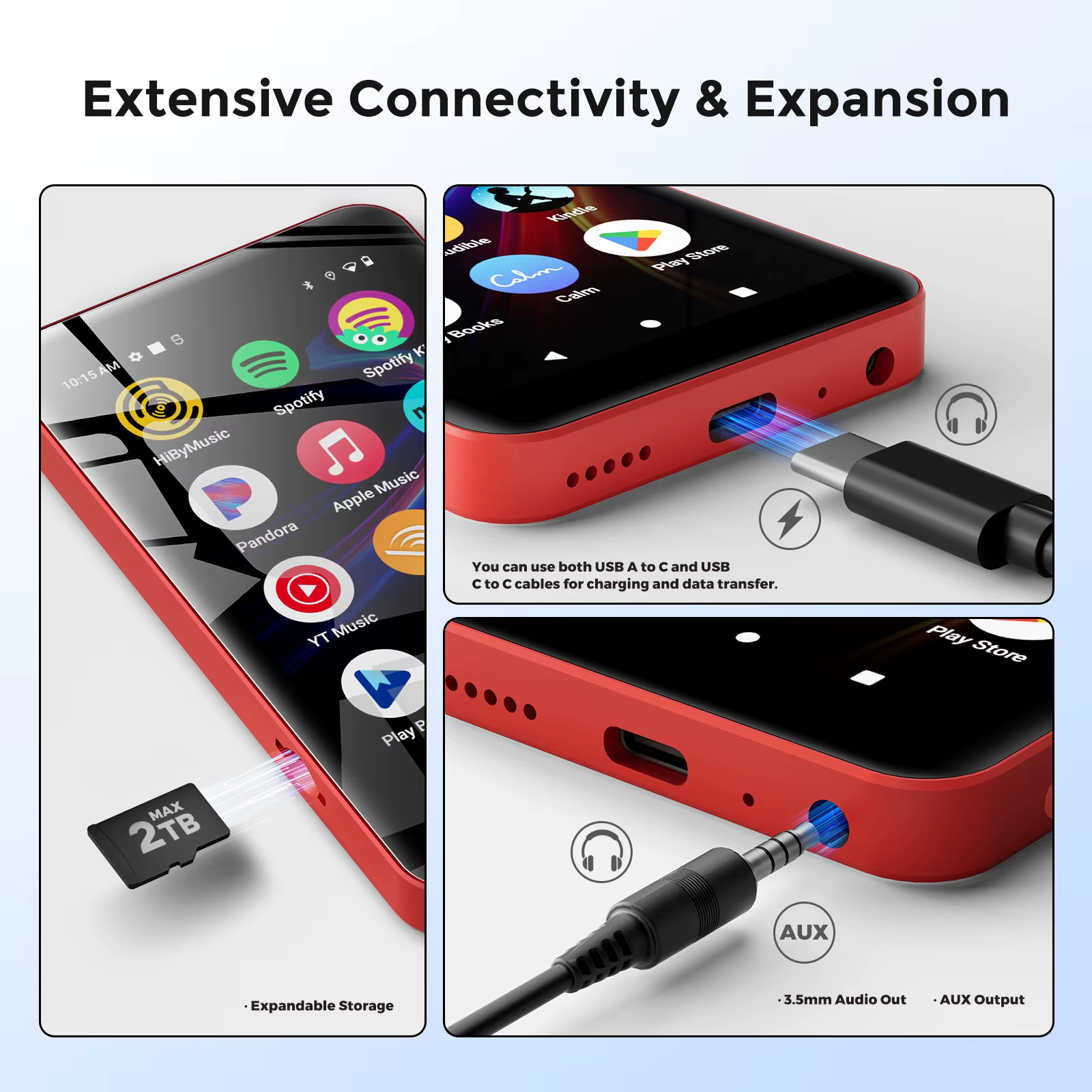 Lecteur MP3/MP4 portable avec Bluetooth et Wi-Fi