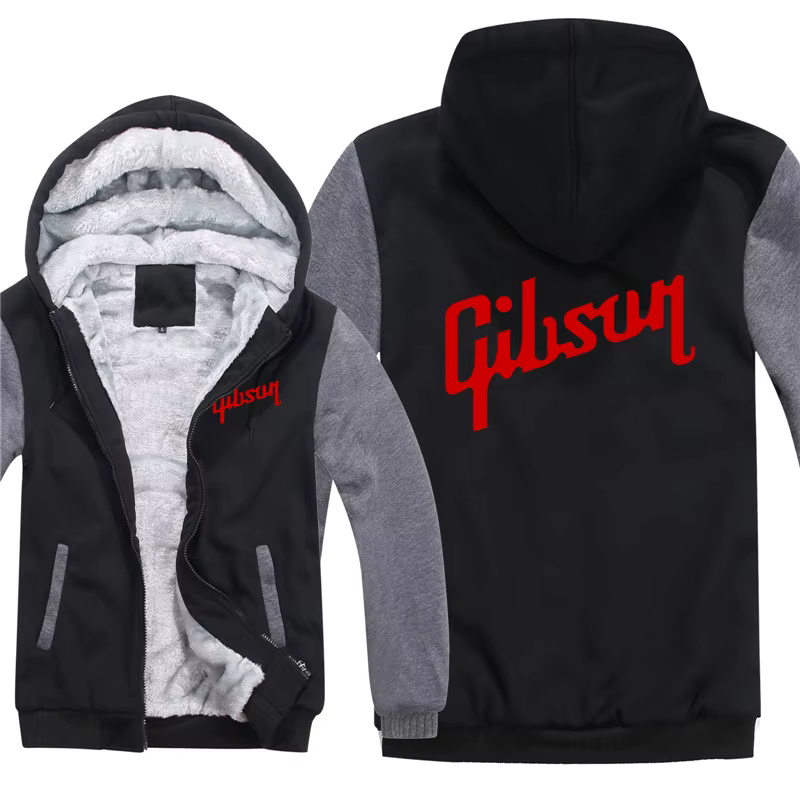 Gibson Les Paul sweat à capuche pour homme manteau hiver chaud polaire guitare