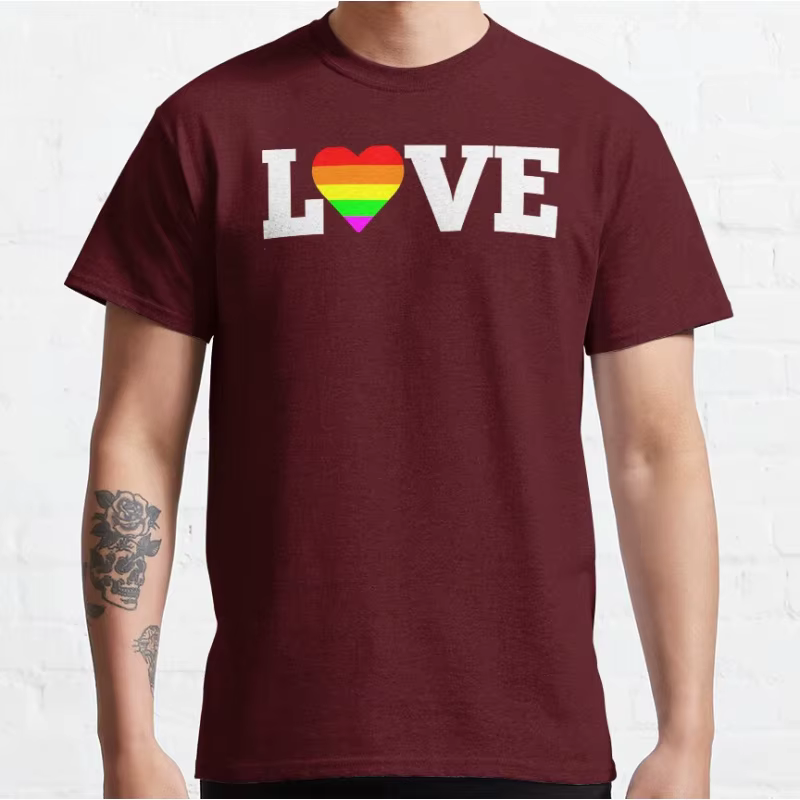 Love is Love Gay Pride mois lgbtq cadeau vêtements à manches courtes col rond T-shirt pour hommes grande taille hauts pour adultes S-6xl