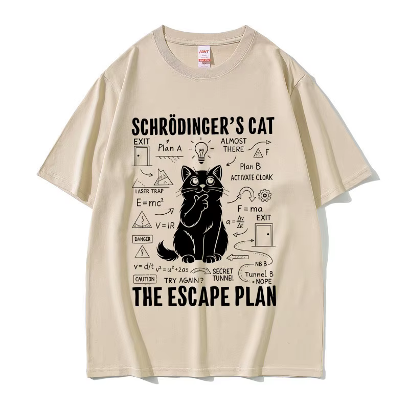Schrodinger amoureux des chats drôle Meme T-shirt été hommes femmes décontracté coton Vintage Streetwear unisexe surdimensionné à manches courtes t-shirts