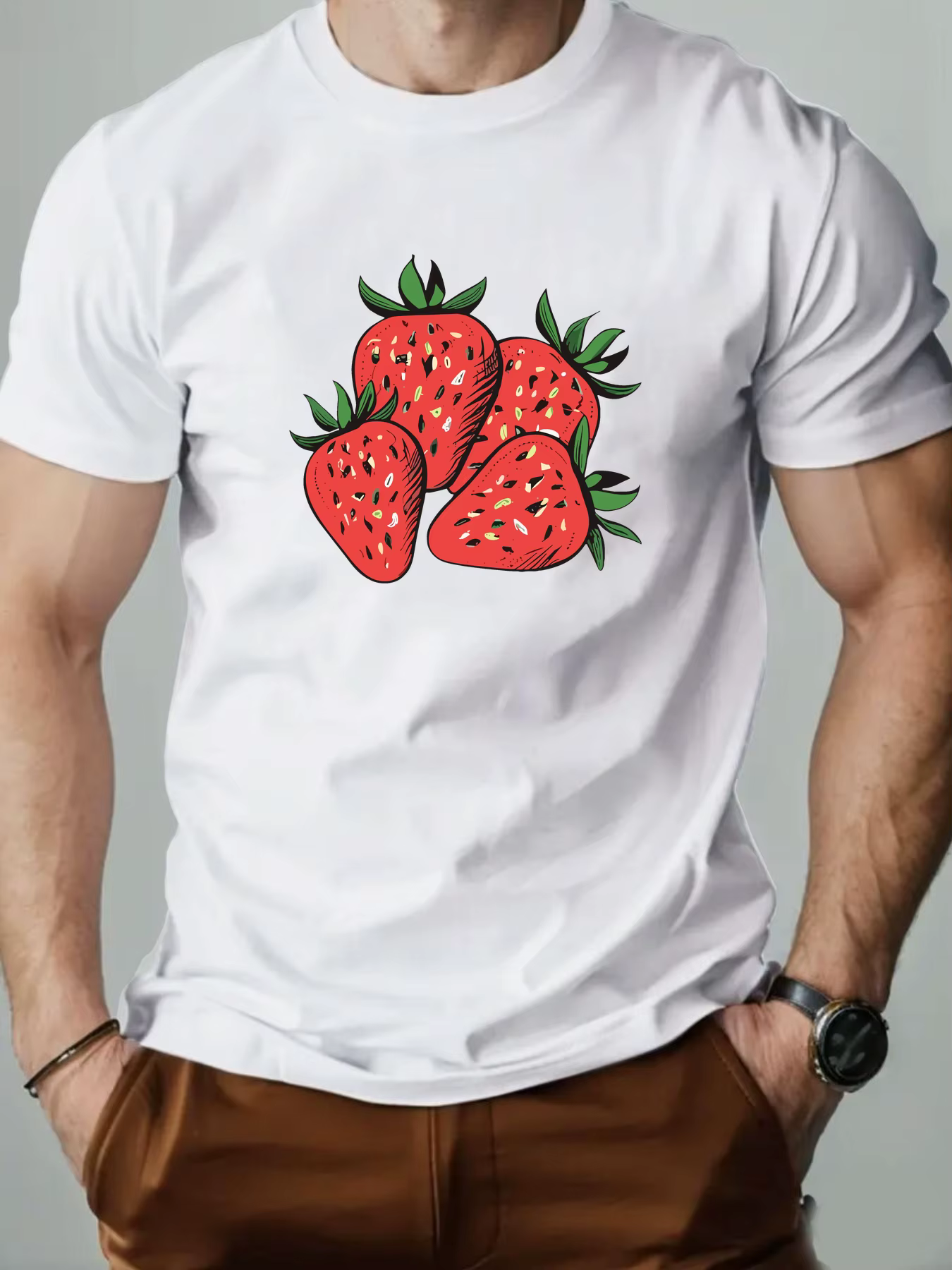 T-shirt col rond pour hommes