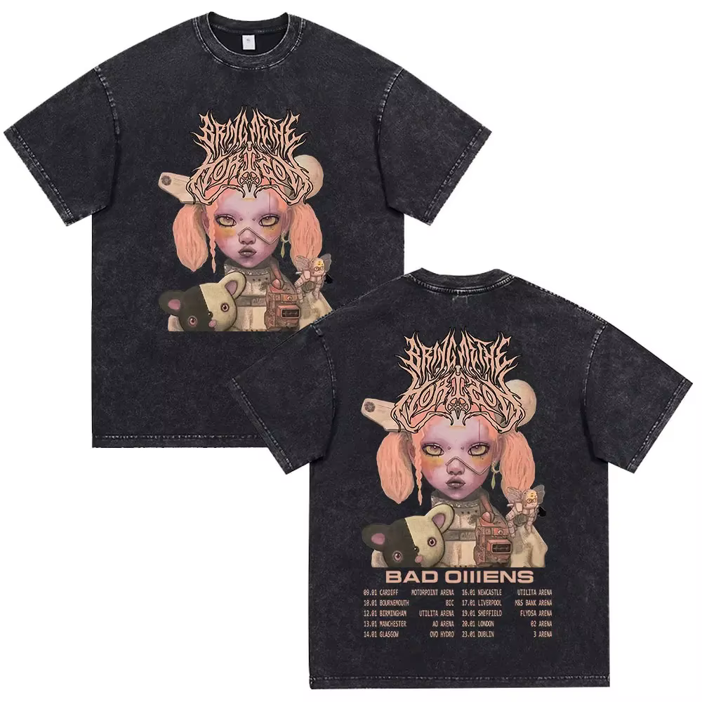 Metal Core Band BringMe The Horizon Album Post Human Nex Gen Vintage lavé T-shirts BMTH