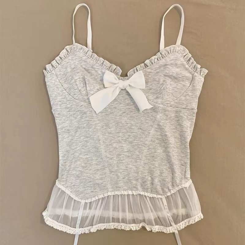 Kawaii débardeur femmes blanc dentelle Camisole Sexy Chic