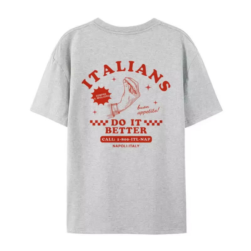 Les italiens font mieux T-Shirt drôle dos imprimé ample Style rétro italie amant
