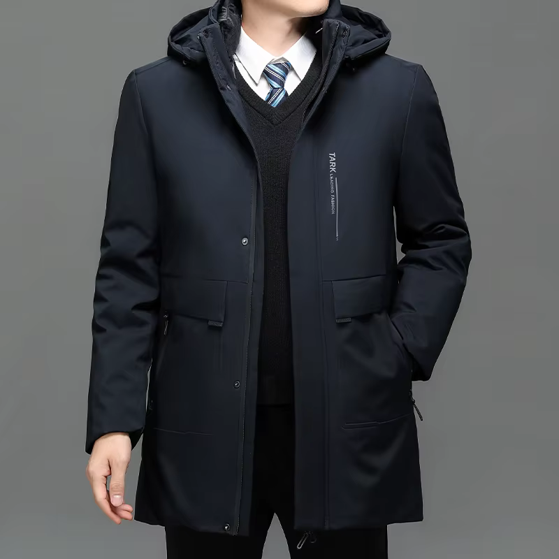 Hommes vestes à capuche vêtements d'extérieur décontractés Parkas longs hommes nouveau automne hiver chaud imperméable Parkas veste manteau 2 pièces Parkas d'hiver