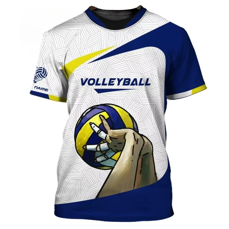 T-shirt de volley-ball avec nom personnalisé pour hommes et femmes