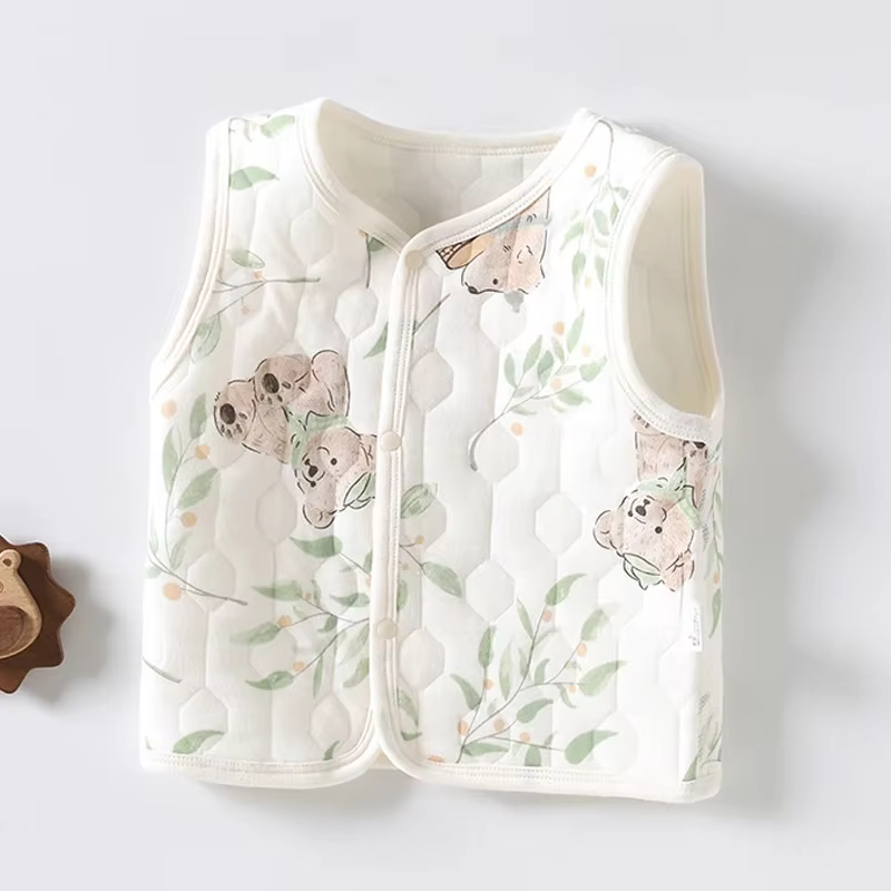 Nouveau-né bébé gilets sans manches coton rembourré enfants printemps chaud Cardigan veste infantile mignon dessin animé polaire coupe-vent vêtements d'hiver