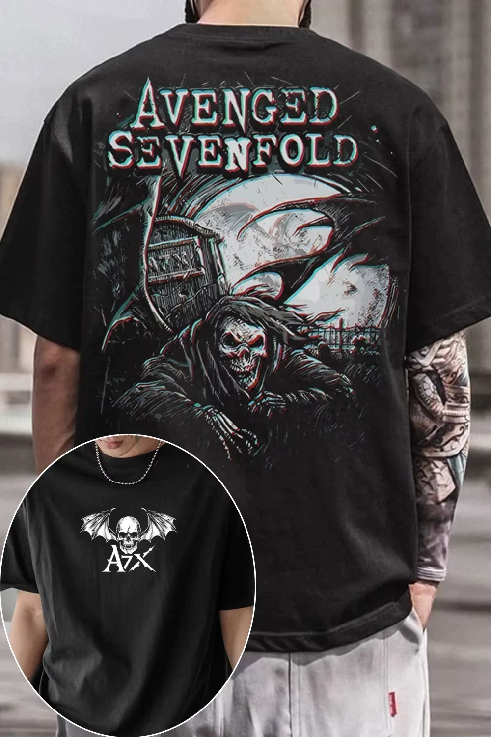 T-shirt graphique Avenged Sevenfold A7X Rock Band 2026 pour hommes et femmes