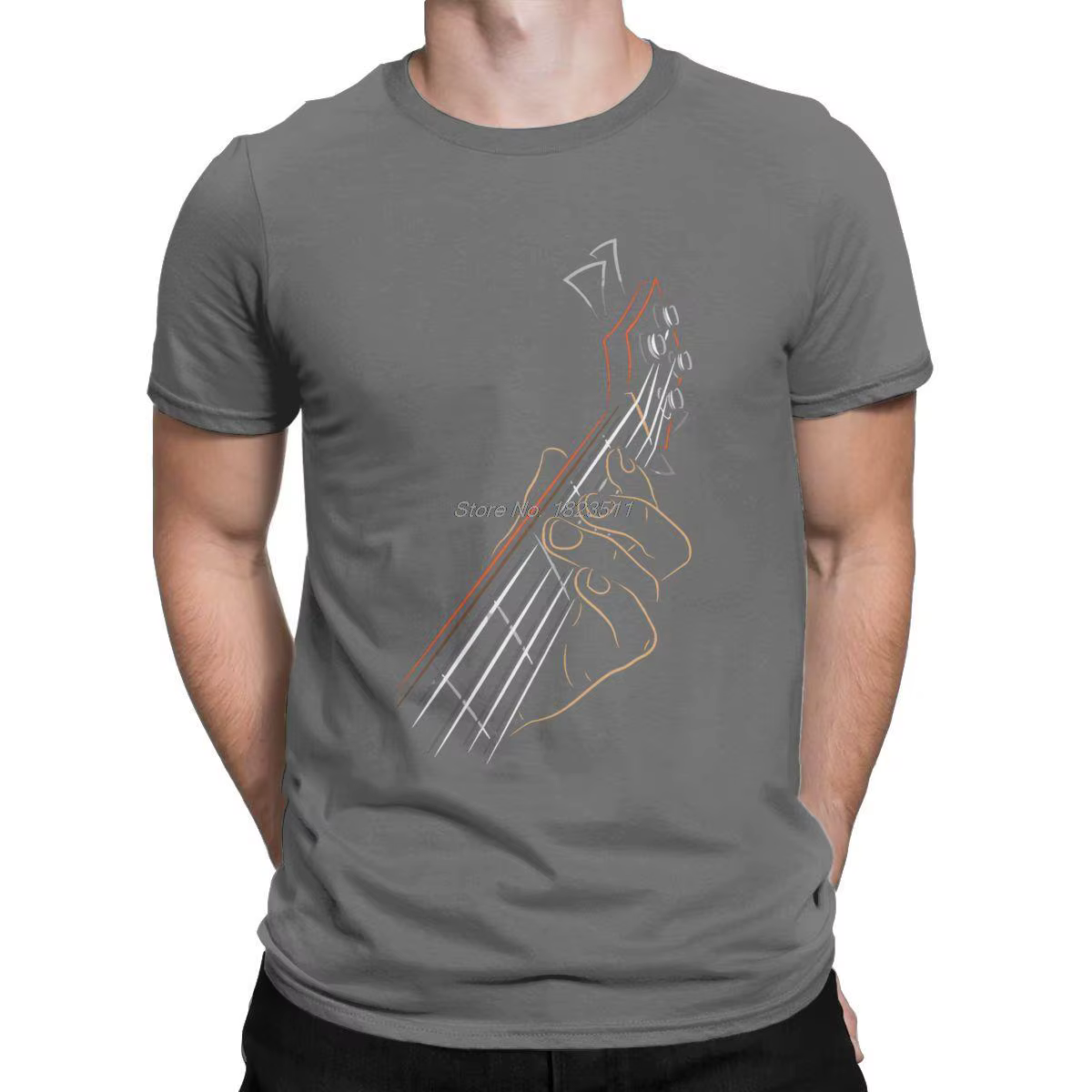 Humoristique actif guitare basse Rock musique T-Shirt hommes col rond coton