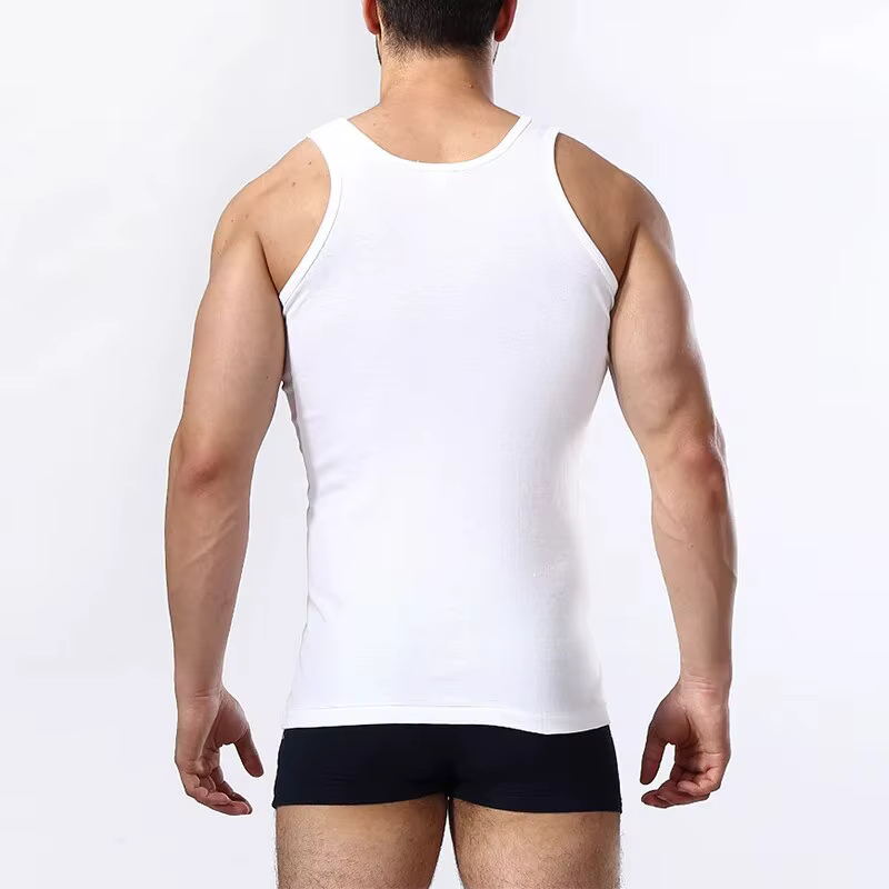 Gilet basique en coton pour hommes, couleur unie, Slim, exercice, T-shirt absorbant la sueur, fond confortable pour personnes d'âge moyen, 1/3 pièces