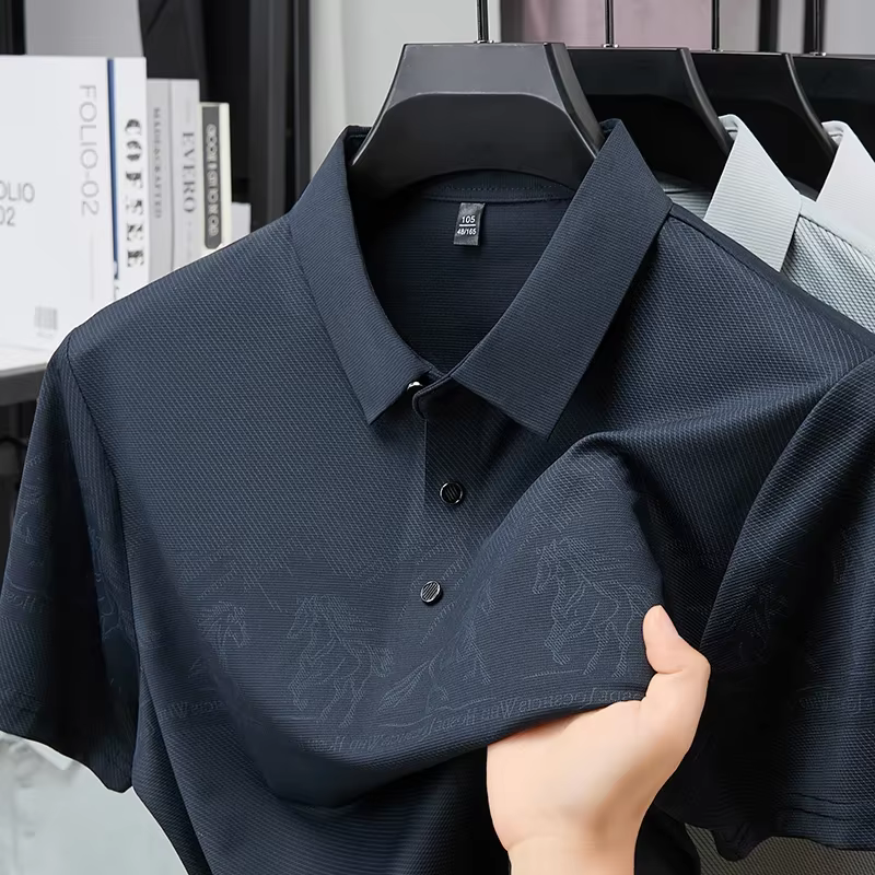 Polo imprimé cheval paysager pour homme