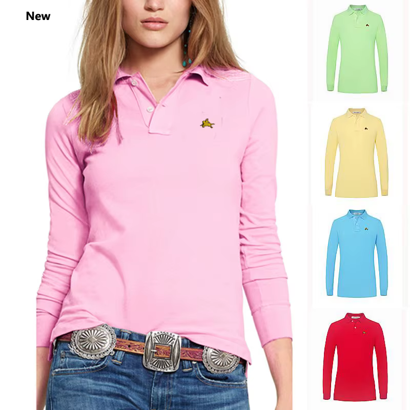 Polo décontracté avec logo brodé pour femmes