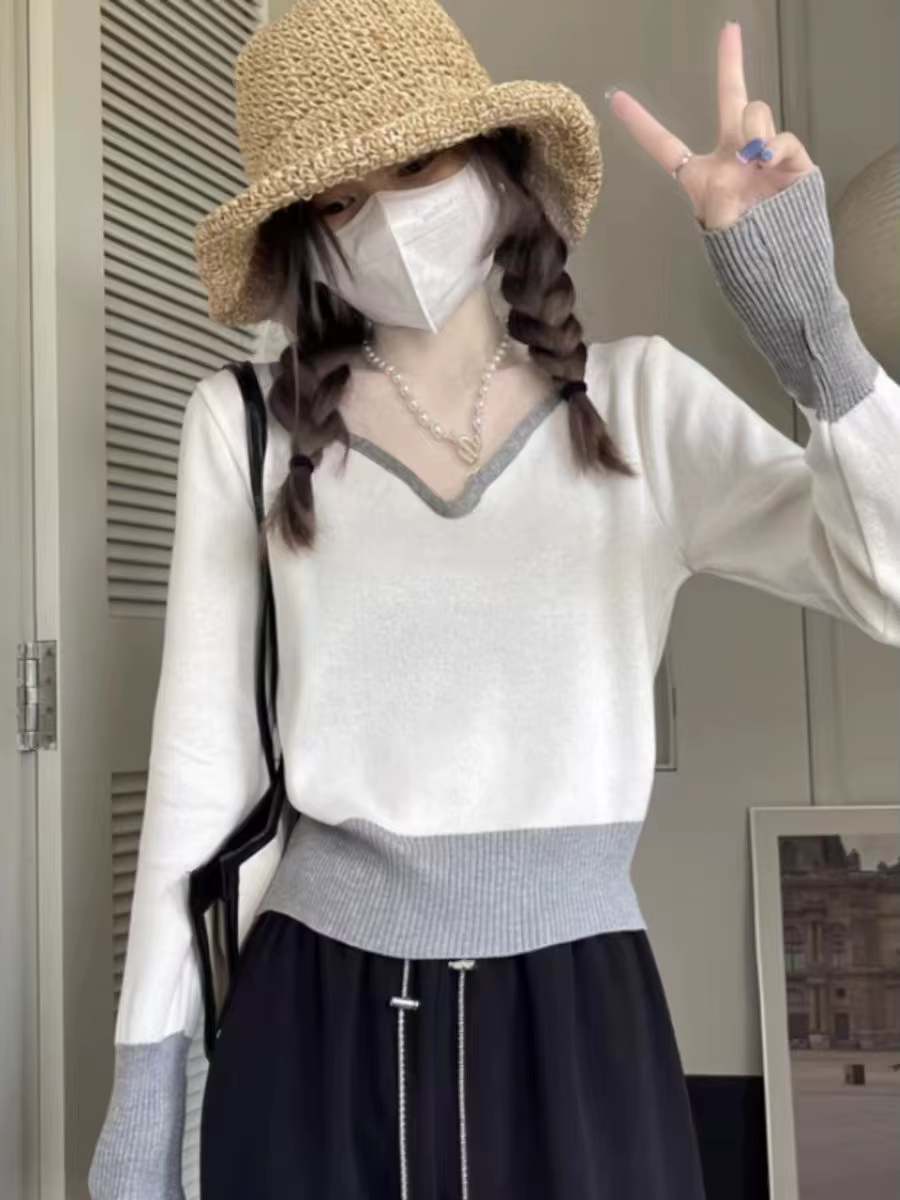 Pull à col en v pour femmes