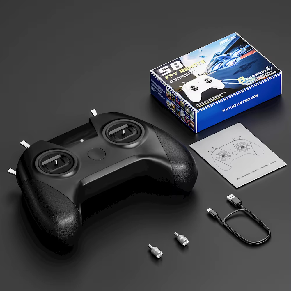 Simulateur de drone FPV, télécommande 8 canaux, système d'entraînement au vol, contrôleur de simulateur de vol USB pour PC Windows 10/11, Liftoff/DRL