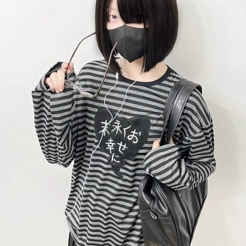 Chemises à manches longues col rond style punk américain vintage