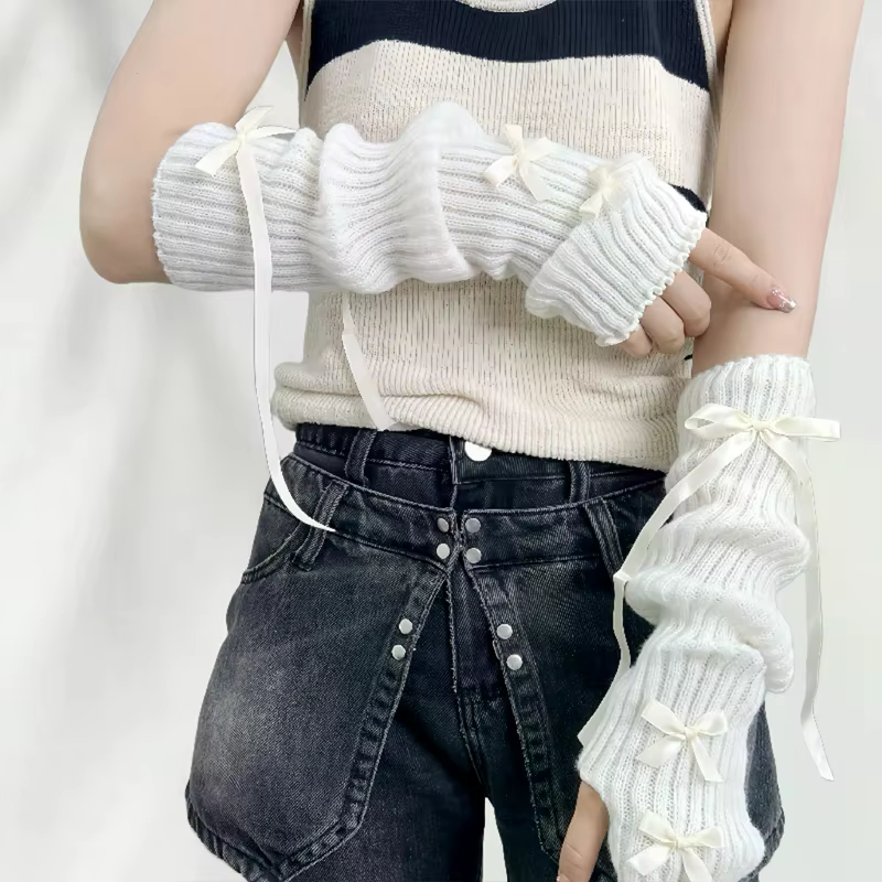 Manchons à main avec nœud papillon pour femmes