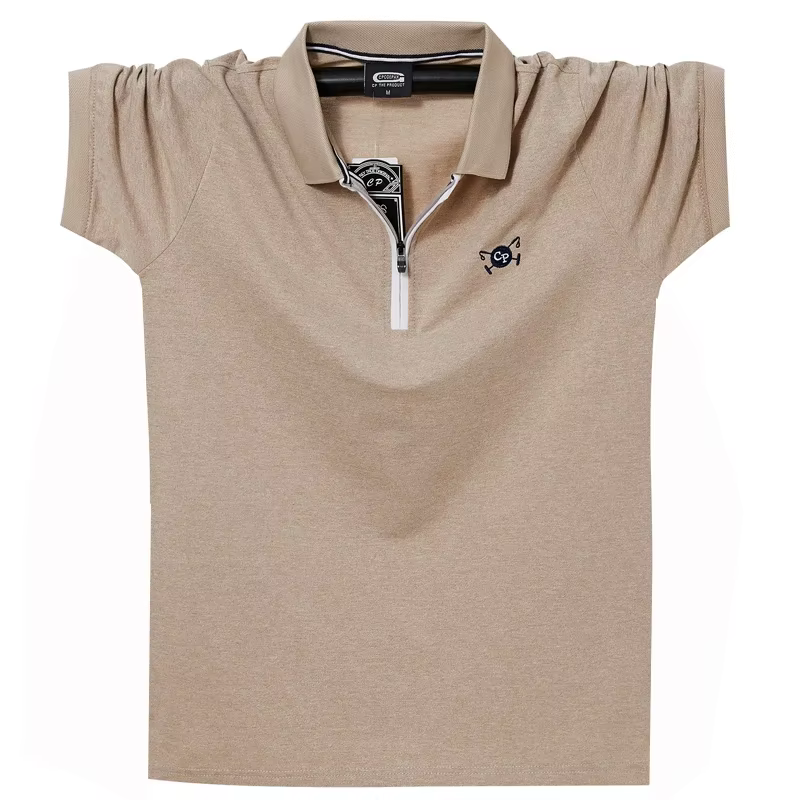 Polo Décontracté à Manches Courtes pour Homme, Vêtement à Revers, Fermeture Éclair, Respirant, Demi-Manches, 4XL, 5XL, 6XL, Nouvelle Collection Été
