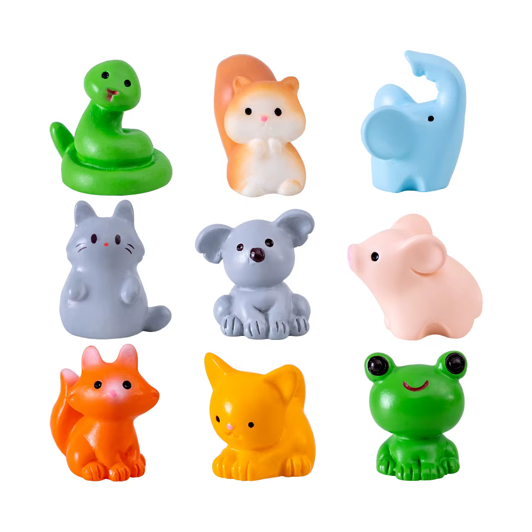 17 types de figurines décoratives d'animaux mignons