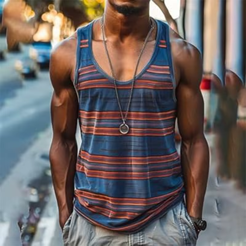 Débardeur Vintage rayé pour hommes