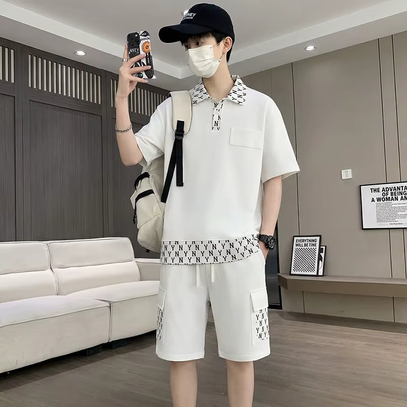 Ensemble T-shirt et short 5 points pour homme – Nouvelle collection été